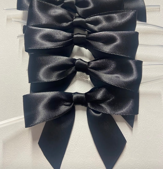 Black satin bows